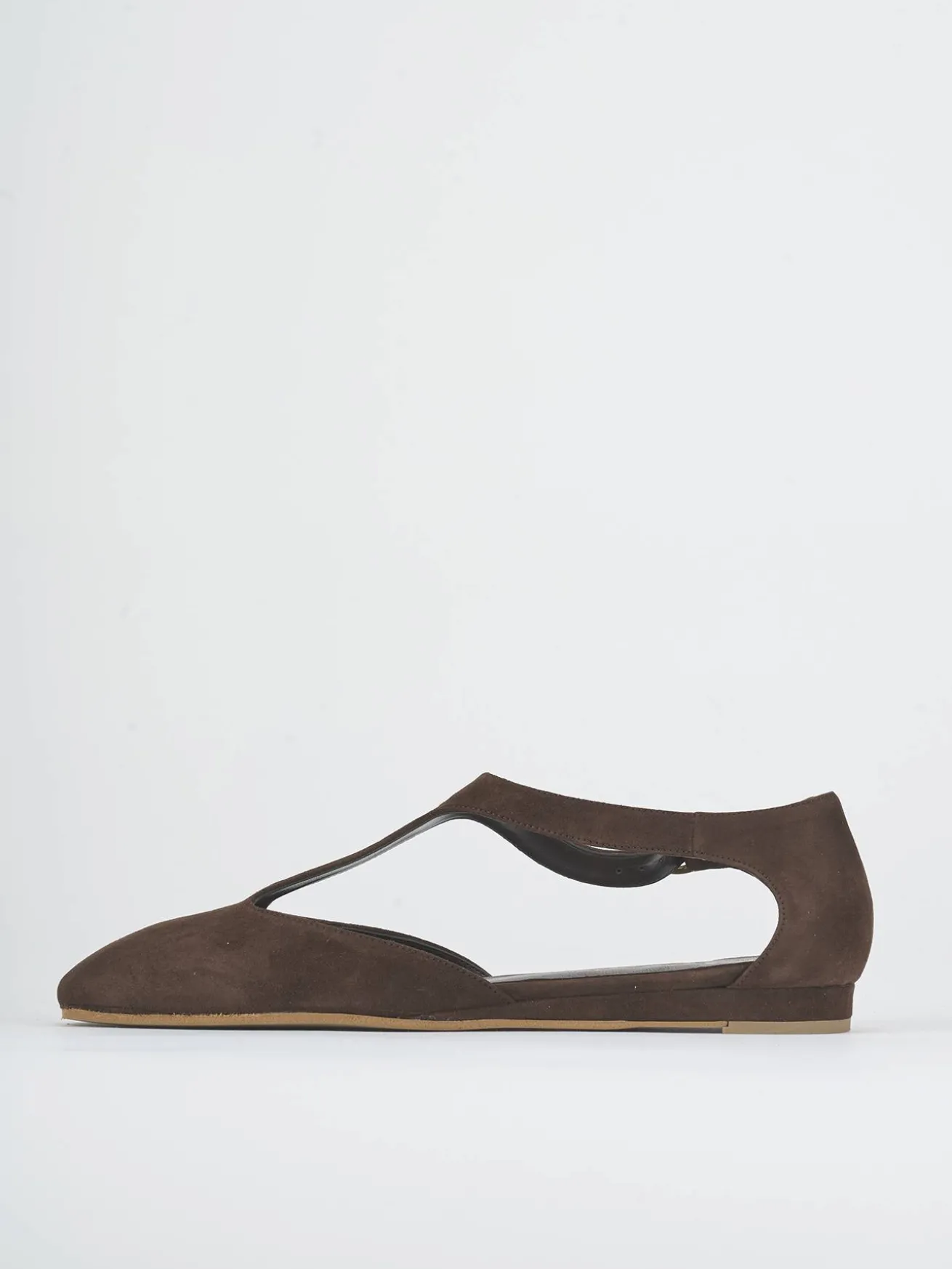 Ballerine tacco 1cm camoscio testa