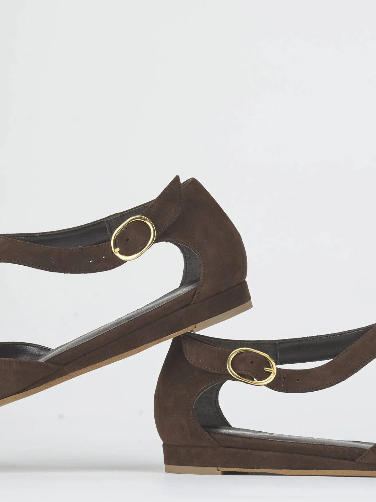 Ballerine tacco 1cm camoscio testa