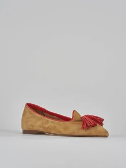 Ballerine tacco 1cm camoscio marrone