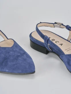 Ballerine tacco 1cm camoscio blu