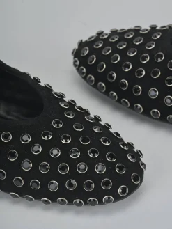 Ballerine tacco 1cm camoscio nero