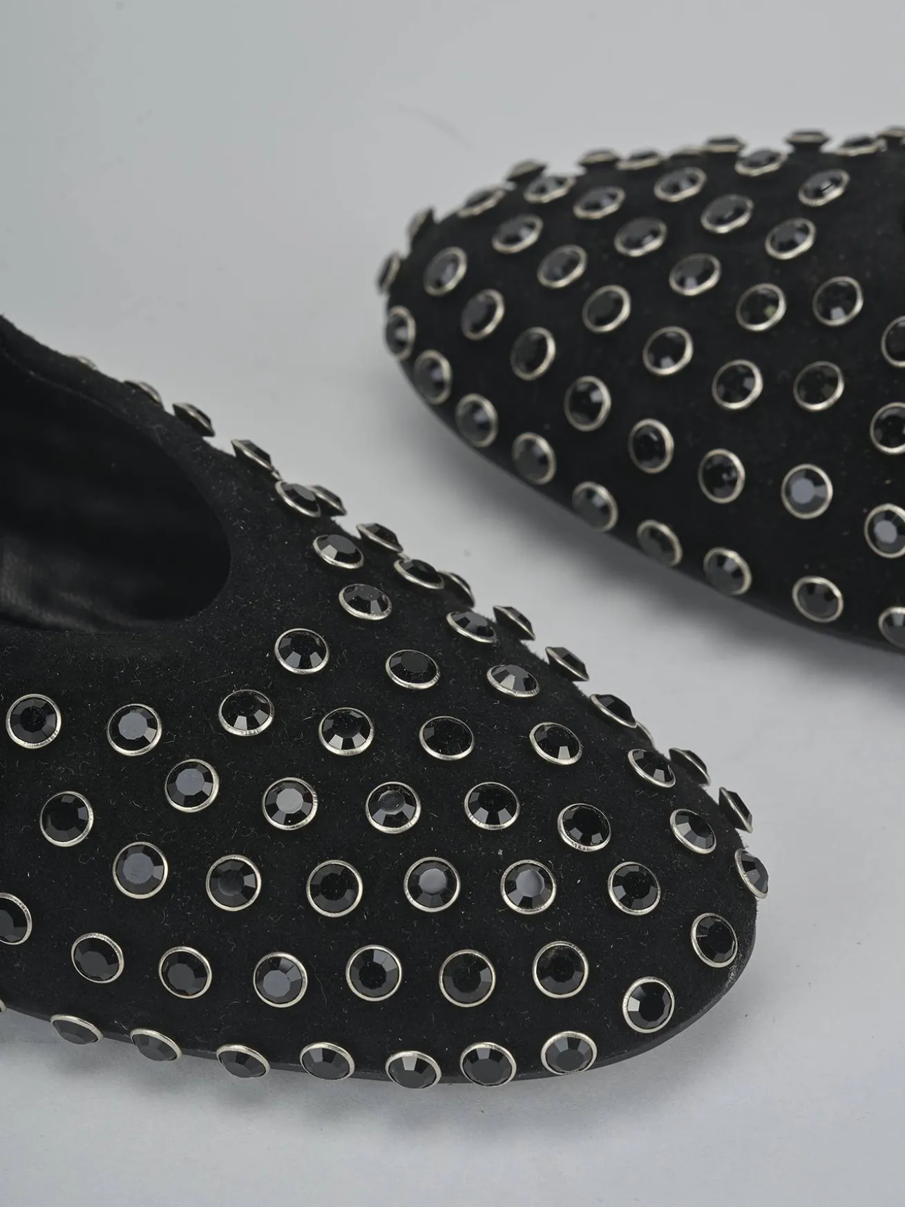 Ballerine tacco 1cm camoscio nero