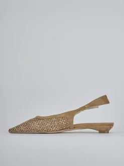 Ballerine tacco 2cm camoscio beige