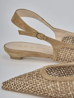 Ballerine tacco 2cm camoscio beige