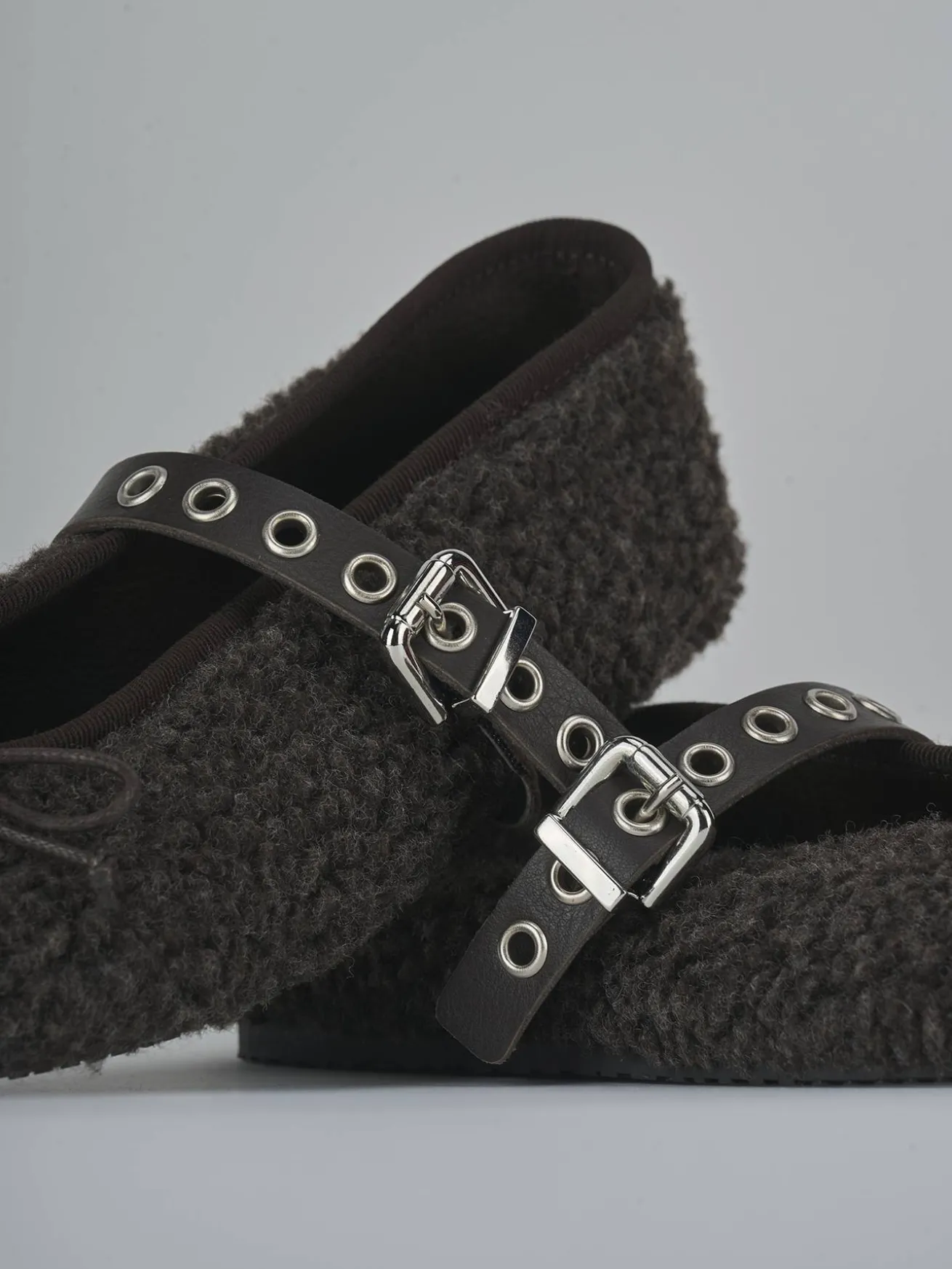 Ballerine tacco 1cm camoscio testa