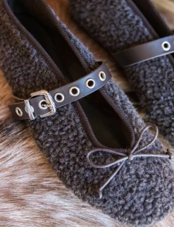 Ballerine tacco 1cm camoscio testa