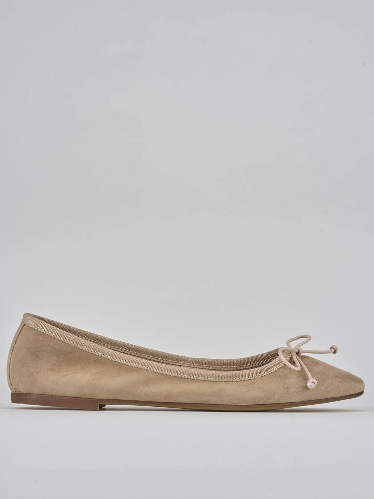 Ballerine tacco 1cm camoscio beige