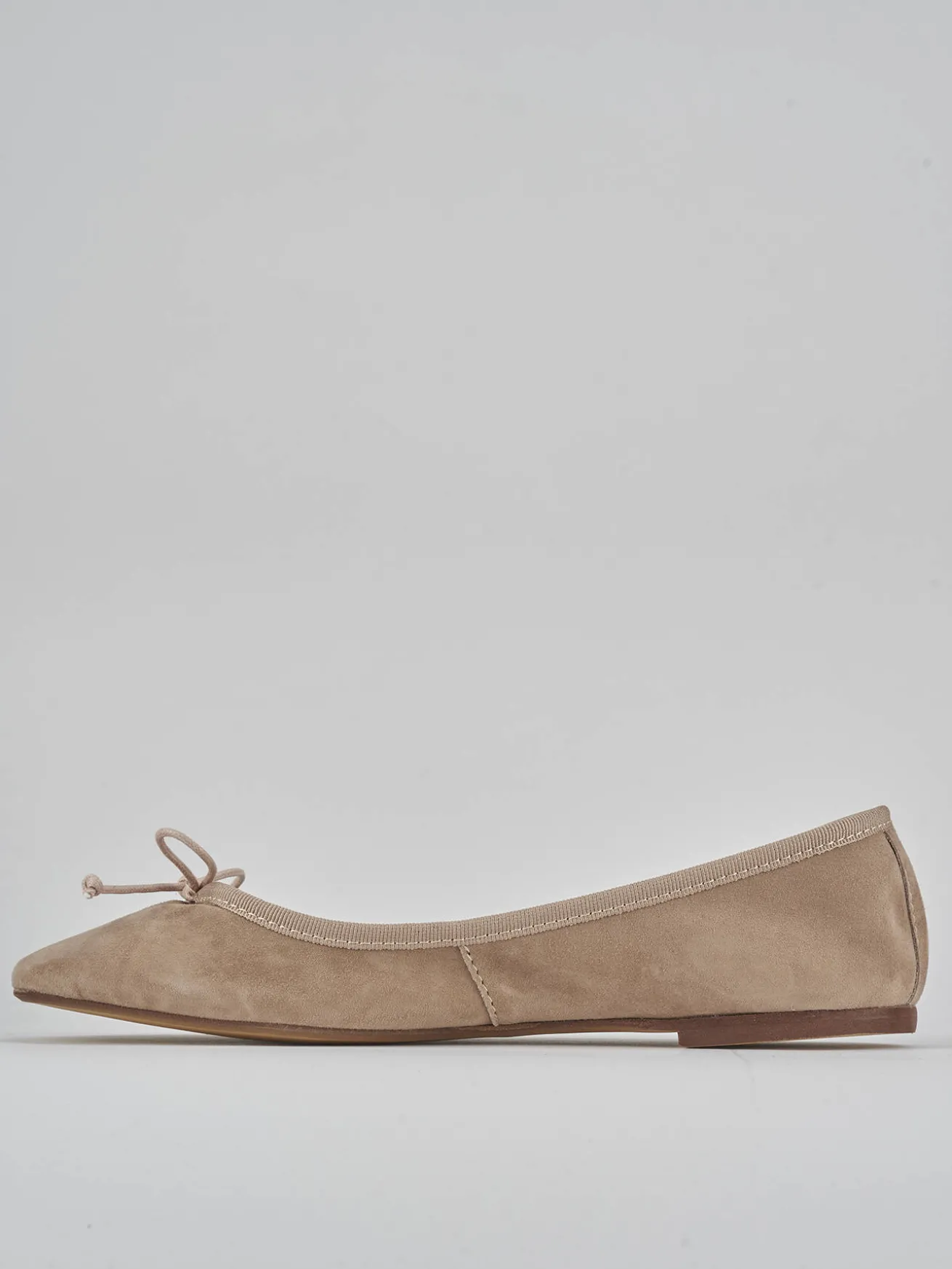 Ballerine tacco 1cm camoscio beige