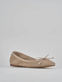 Ballerine tacco 1cm camoscio beige