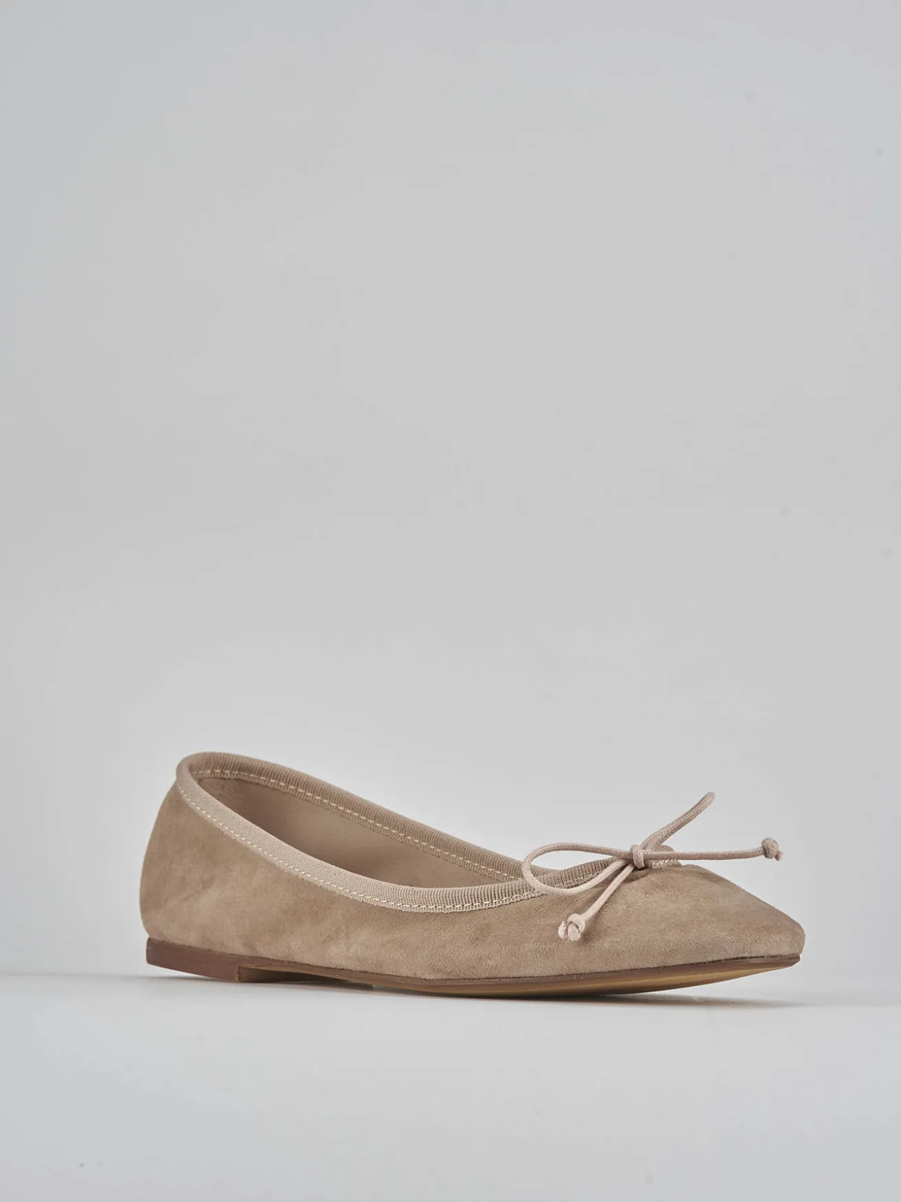 Ballerine tacco 1cm camoscio beige