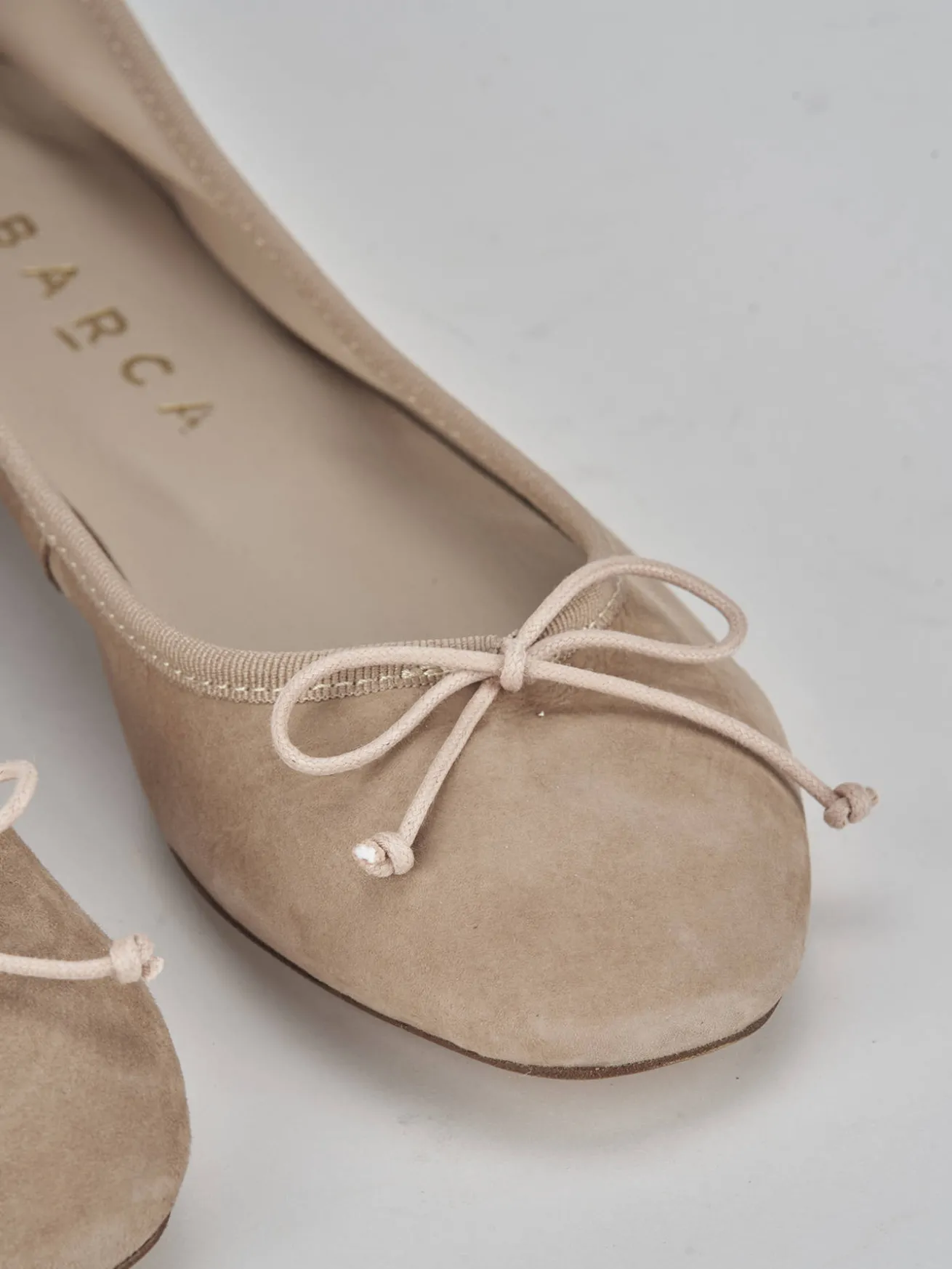 Ballerine tacco 1cm camoscio beige