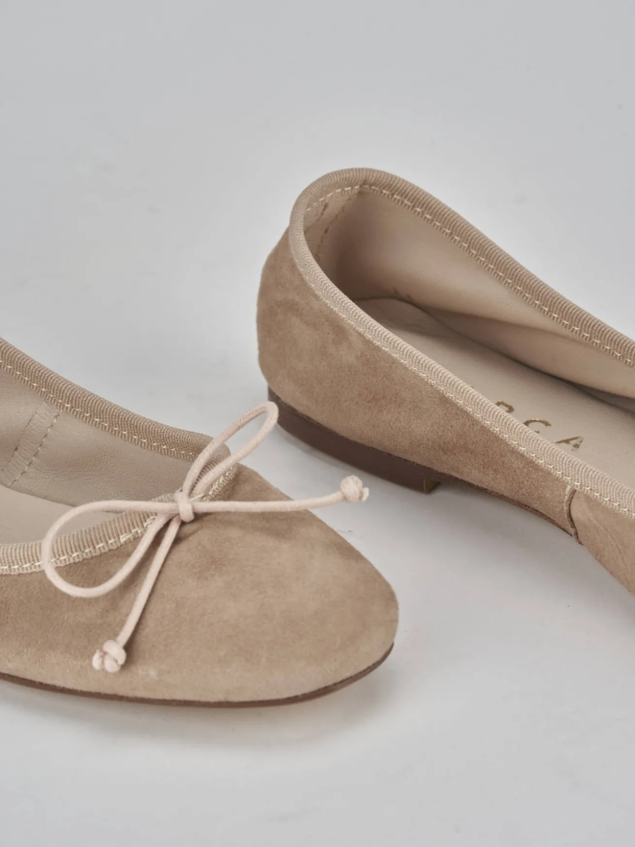 Ballerine tacco 1cm camoscio beige
