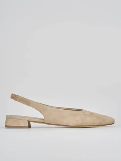 Ballerine tacco 1cm camoscio marrone