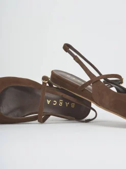 Ballerine tacco 1cm camoscio marrone