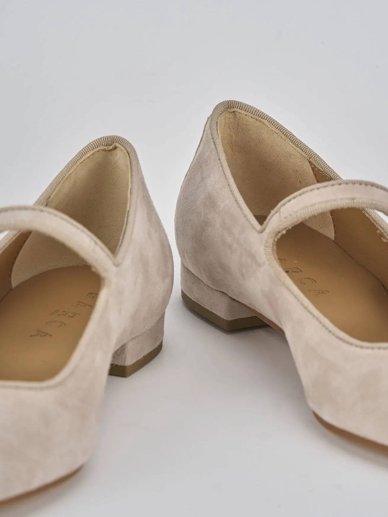 Ballerine tacco 1cm camoscio rosa