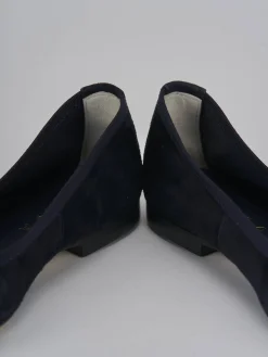 Ballerine tacco 1cm camoscio blu