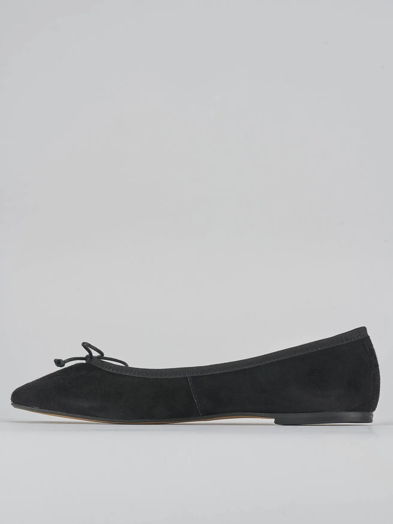 Ballerine tacco 1cm camoscio nero