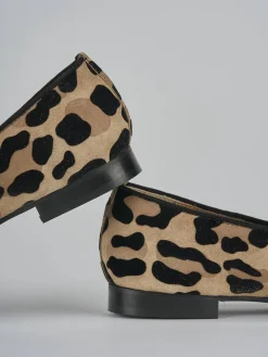 Ballerine tacco 1cm camoscio multicolor