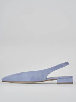 Ballerine tacco 1cm camoscio jeans