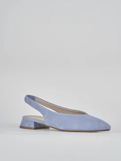 Ballerine tacco 1cm camoscio jeans