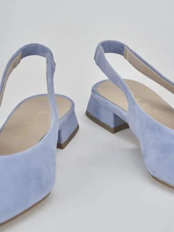 Ballerine tacco 1cm camoscio jeans