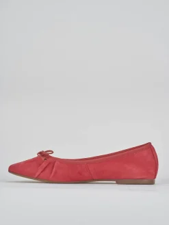 Ballerine tacco 1cm camoscio rosso
