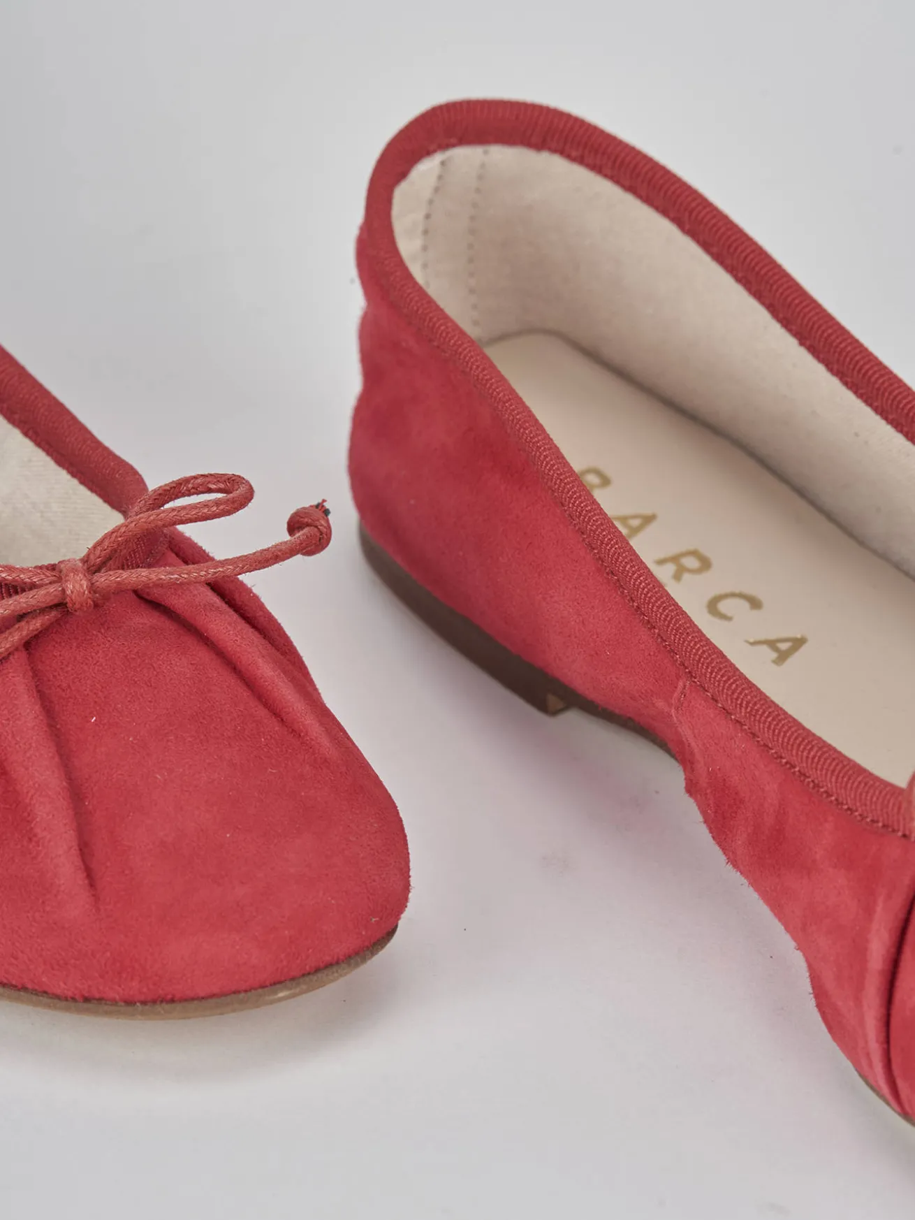 Ballerine tacco 1cm camoscio rosso