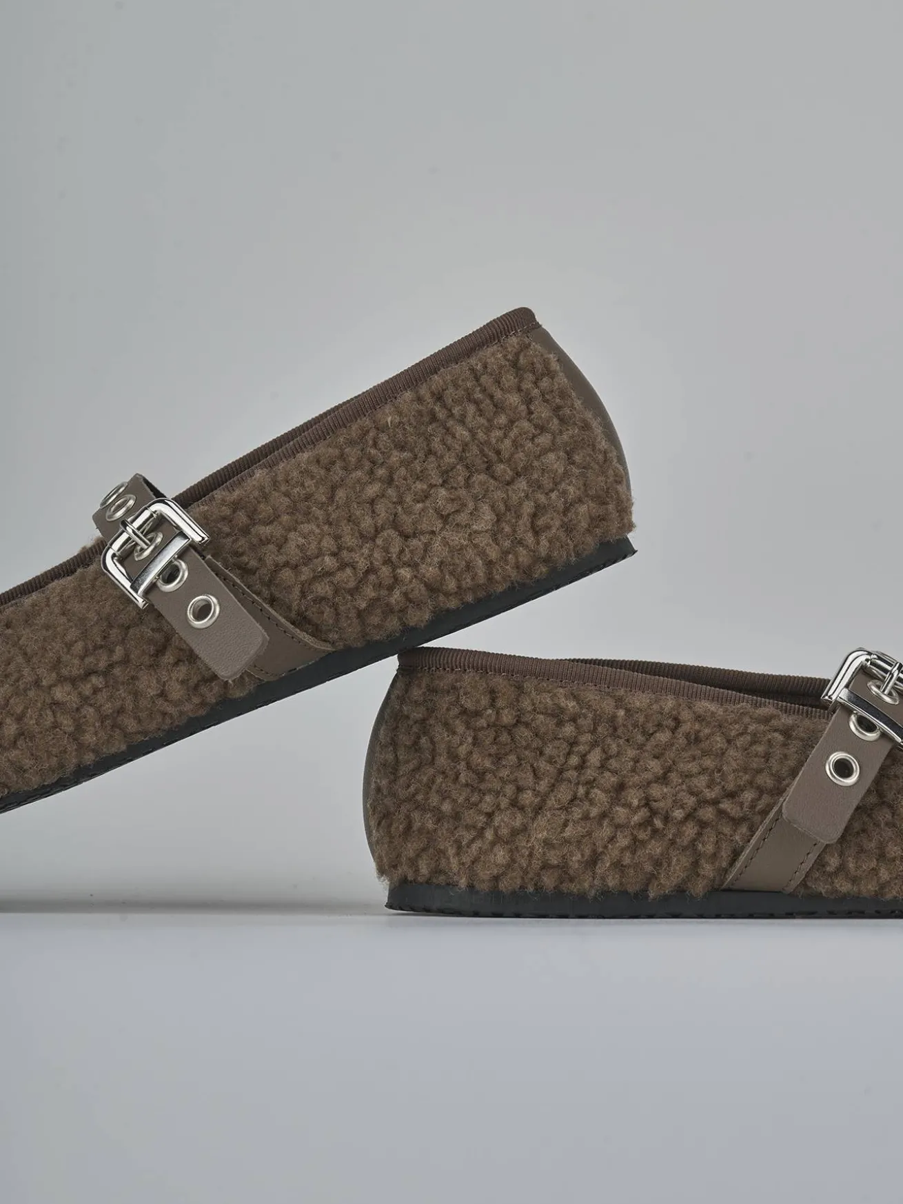 Ballerine tacco 1cm camoscio beige