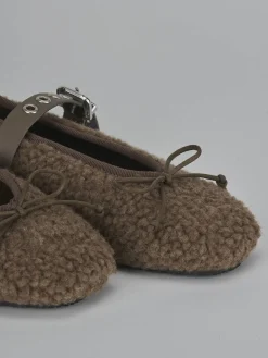 Ballerine tacco 1cm camoscio beige