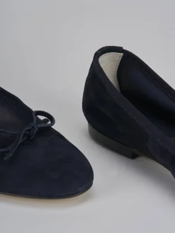 Ballerine tacco 1cm camoscio blu