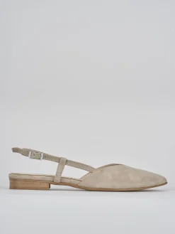 Ballerine tacco 1cm camoscio beige