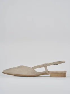 Ballerine tacco 1cm camoscio beige