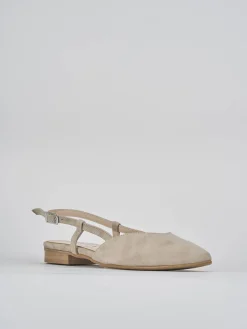 Ballerine tacco 1cm camoscio beige