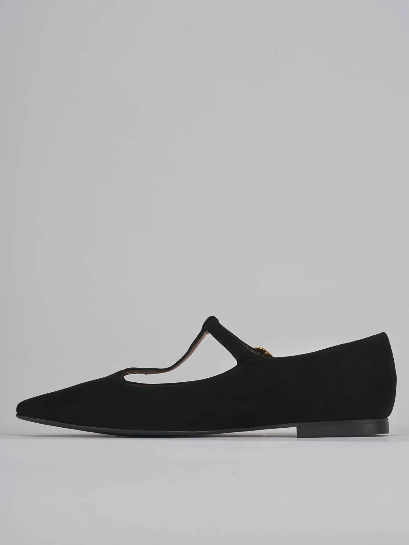 Ballerine tacco 1cm camoscio nero