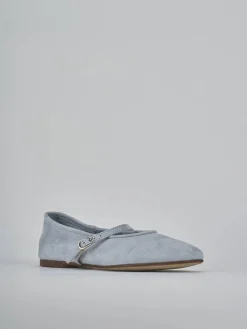 Ballerine tacco 1cm camoscio jeans