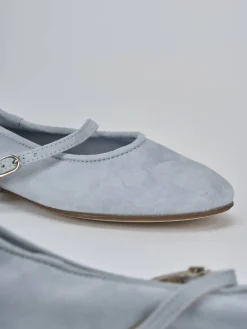 Ballerine tacco 1cm camoscio jeans