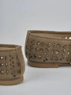 Ballerine tacco 1cm camoscio marrone