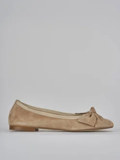 Ballerine tacco 1cm camoscio marrone