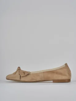Ballerine tacco 1cm camoscio marrone