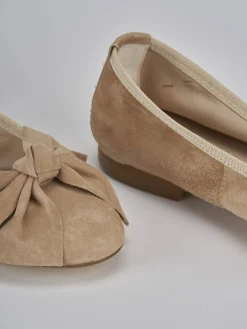 Ballerine tacco 1cm camoscio marrone