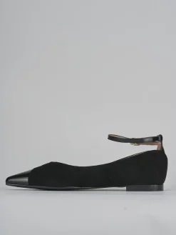 Ballerine tacco 1cm camoscio nero