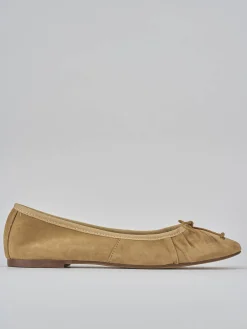 Ballerine tacco 1cm camoscio marrone