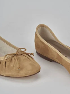 Ballerine tacco 1cm camoscio marrone