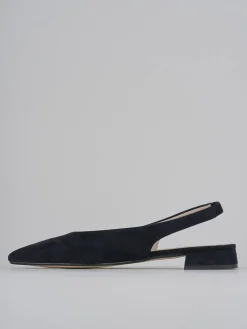 Ballerine tacco 1cm camoscio blu