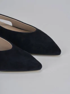 Ballerine tacco 1cm camoscio blu