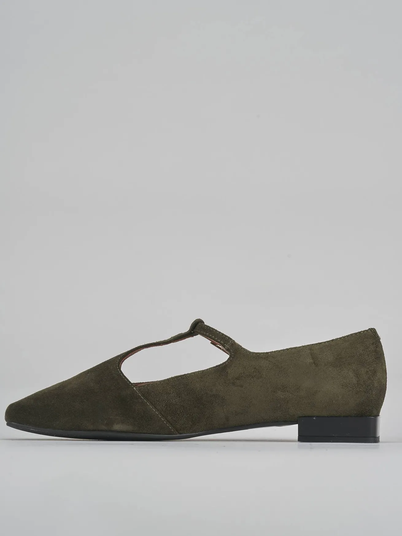 Ballerine tacco 1cm camoscio verde