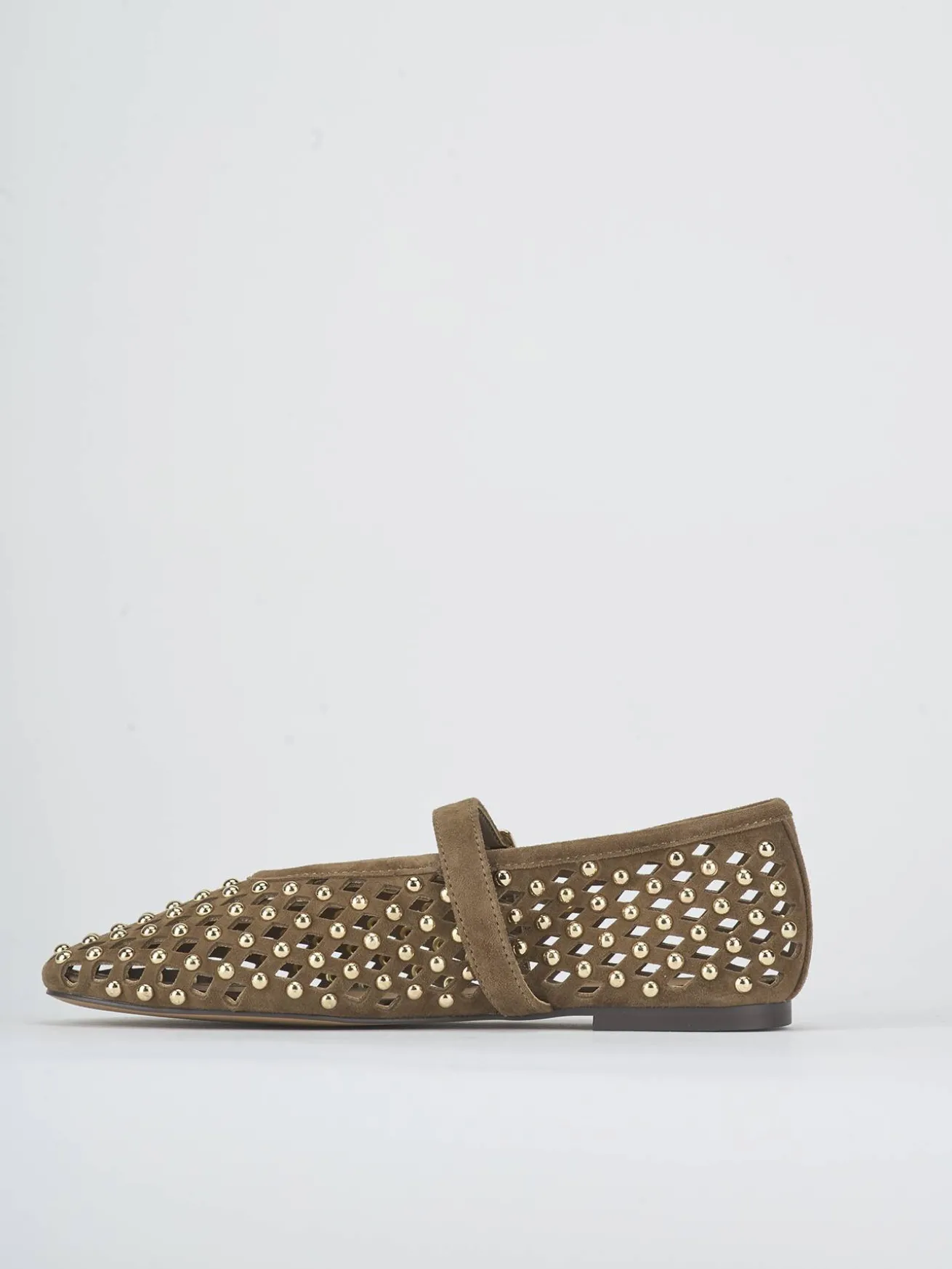 Ballerine tacco 1cm camoscio beige