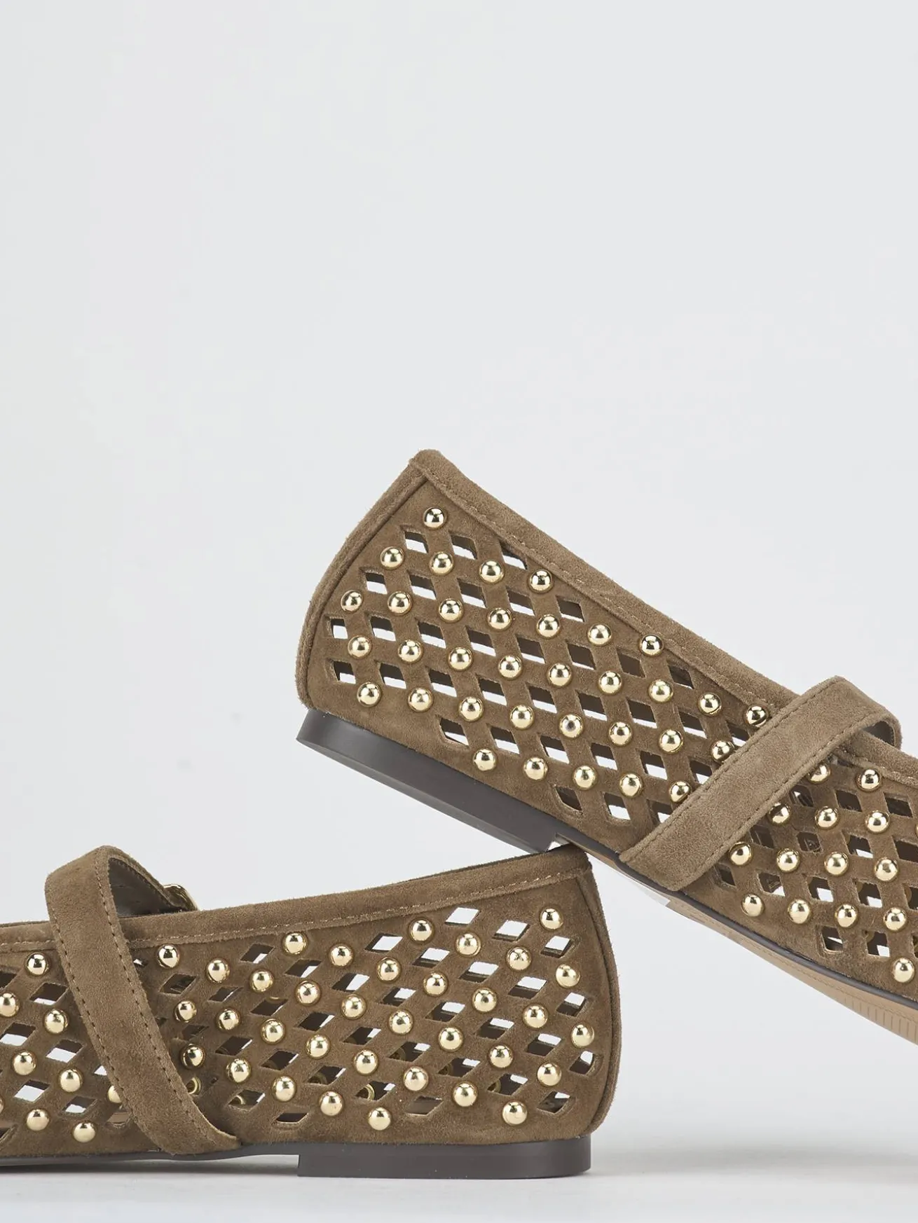 Ballerine tacco 1cm camoscio beige