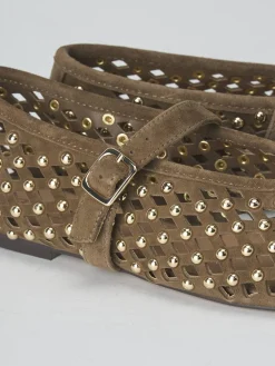 Ballerine tacco 1cm camoscio beige