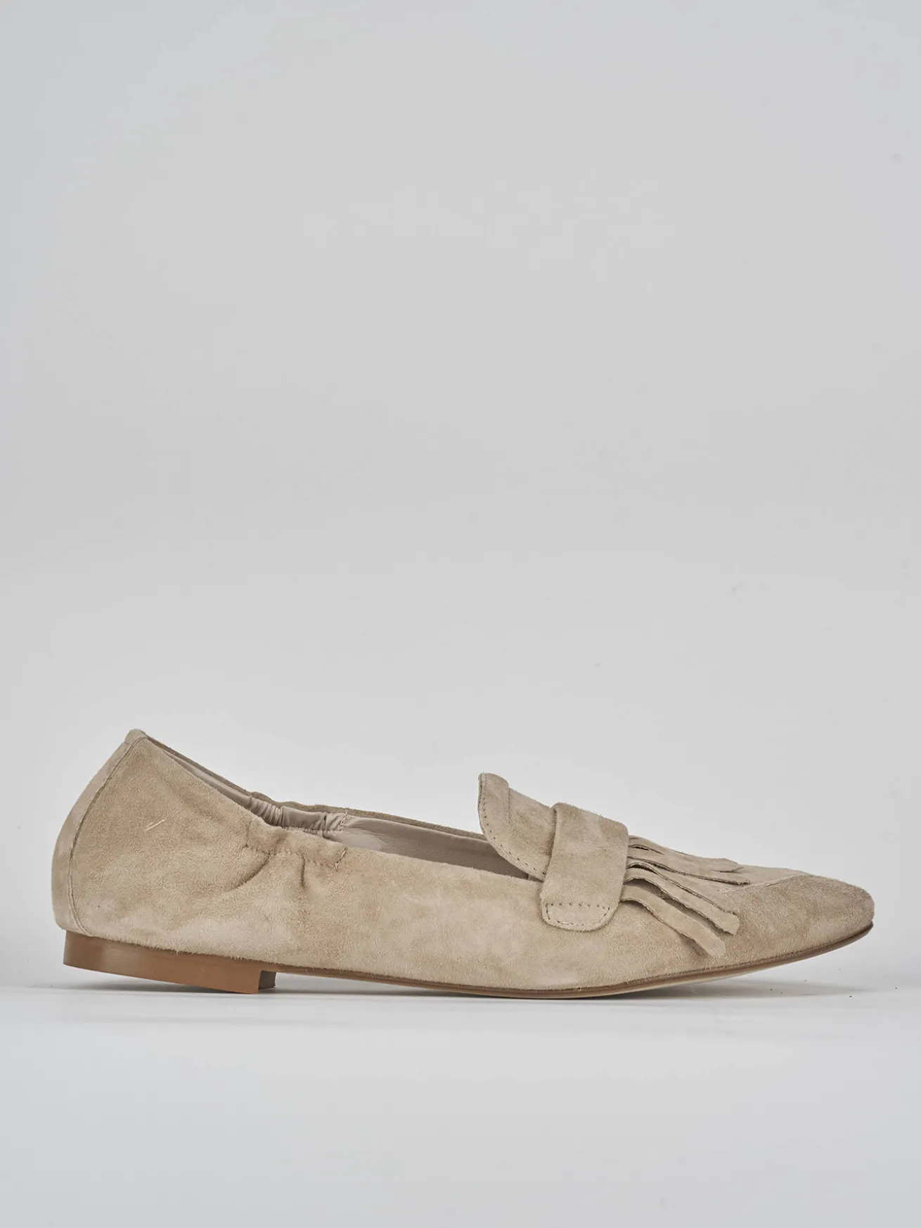 Ballerine tacco 1cm camoscio marrone